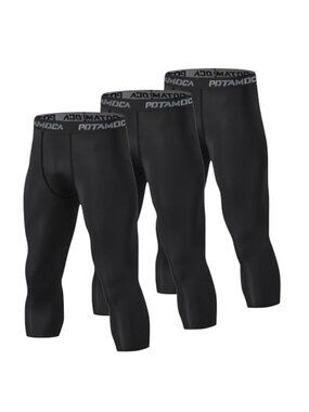 3 Pack Men's Compression Pants Athletic Tights Leggings Base Layer for Running
